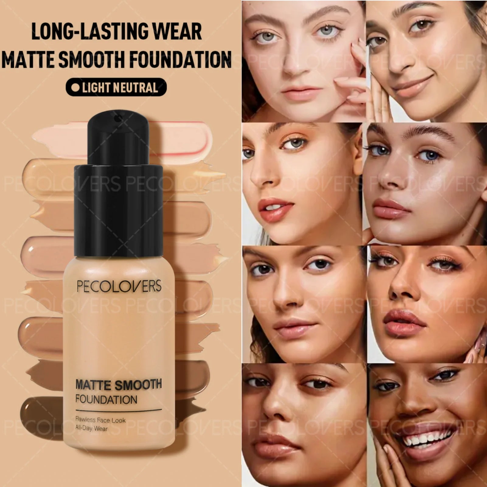 1PC Flawless Liquid Foundation - Full Coverage